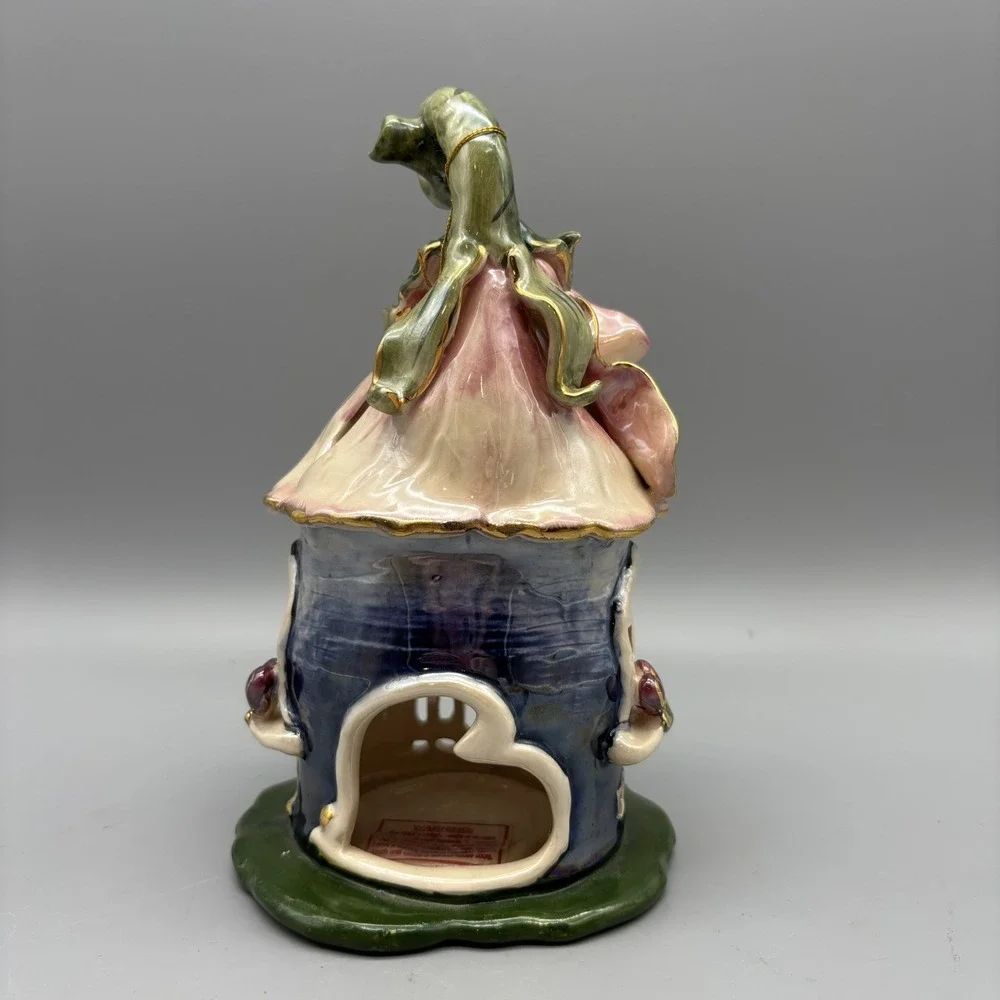 Blue Sky Clayworks Fairy Squash Blossom Tea Light Candle Holder Signed, No Box
